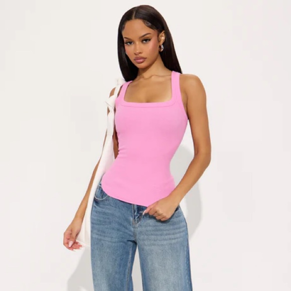 Halle Ribbed Pink Tank NEW 🏷️ - Picture 3 of 3
